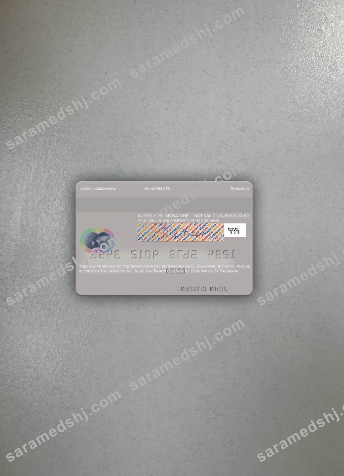 El Salvador Banco Central de Reserva de El Salvador mastercard photolook back